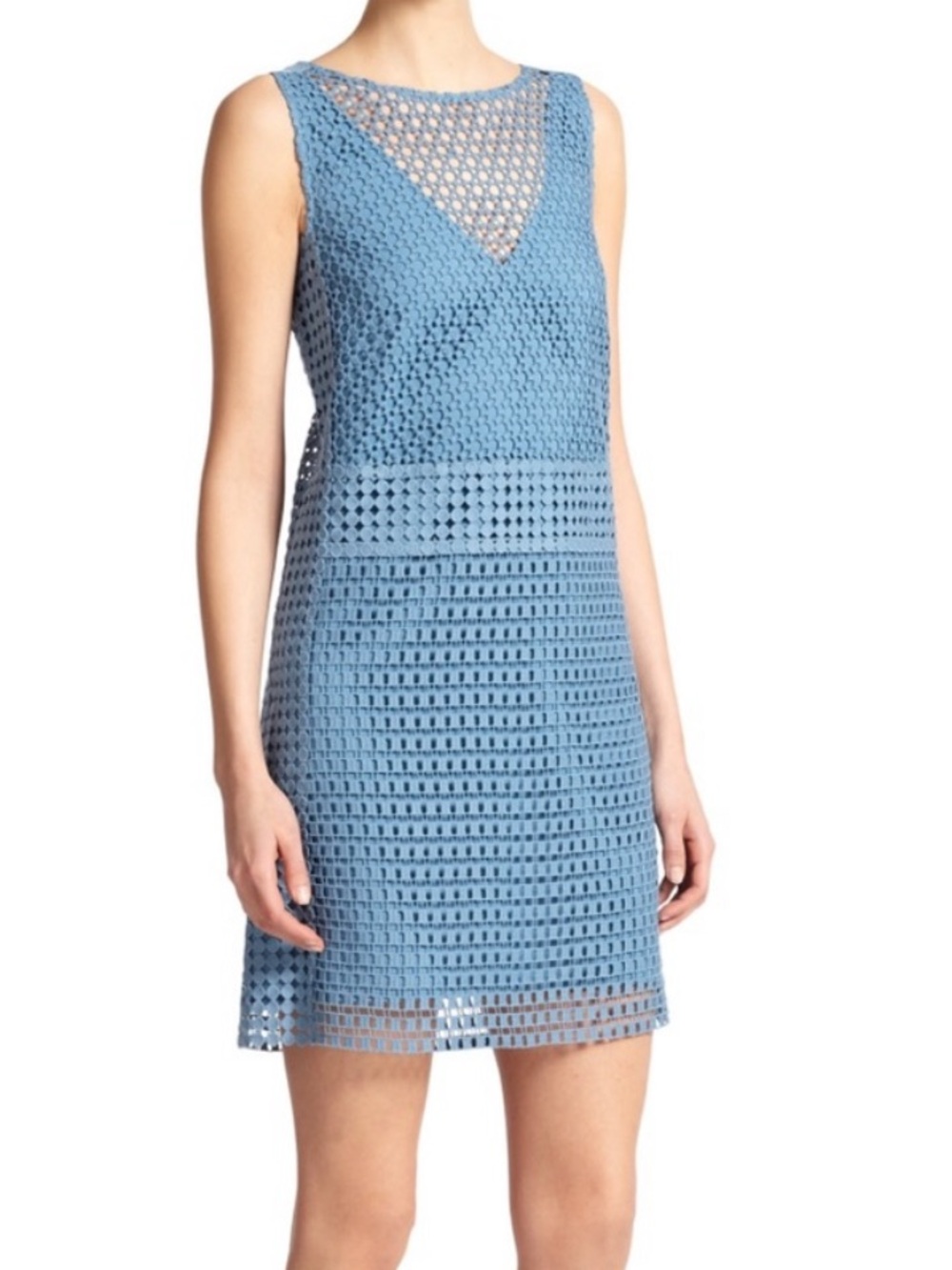 Tory Burch crescent guipure lace Shift Dress Size 4 Blue